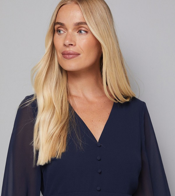 واليس   فساتين ميدي  - كحلي مزرق  Midi Dresses