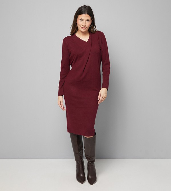 واليس  واليس - بني محمر  Midi Dresses