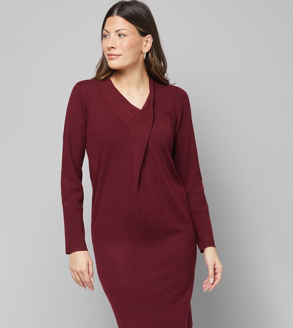 واليس  واليس - بني محمر  Midi Dresses