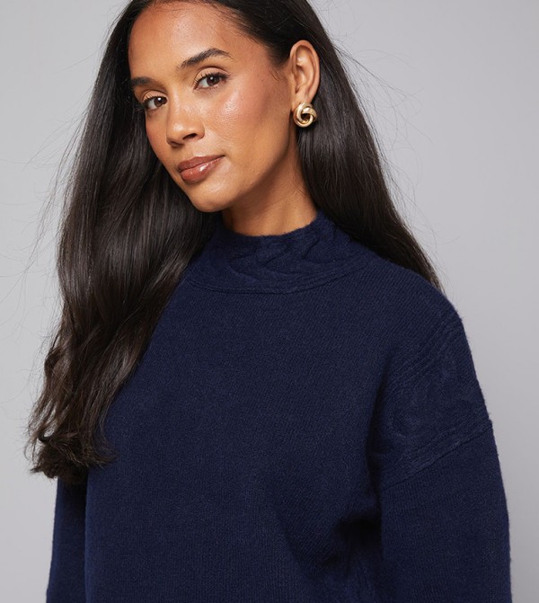 واليس  واليس - كحلي Round Neck Sweaters