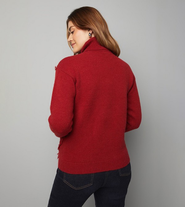 واليس  واليس - أحمر Turtle neck Sweaters