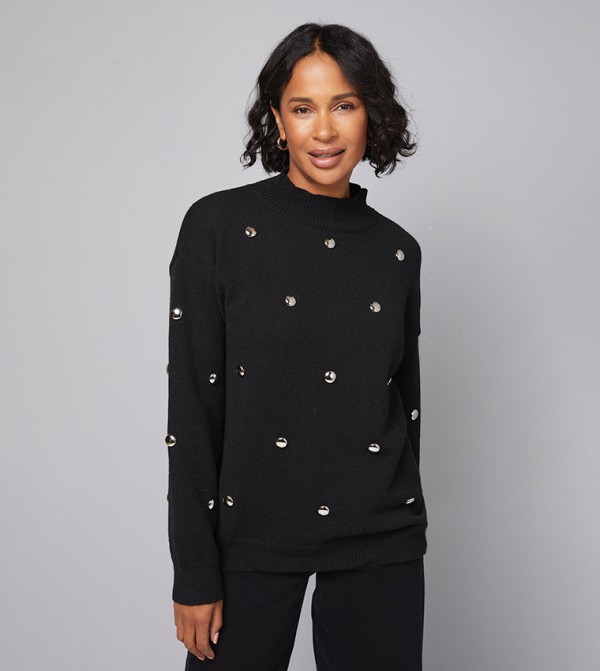 Wallis Wallis - Black Turtle neck Sweaters