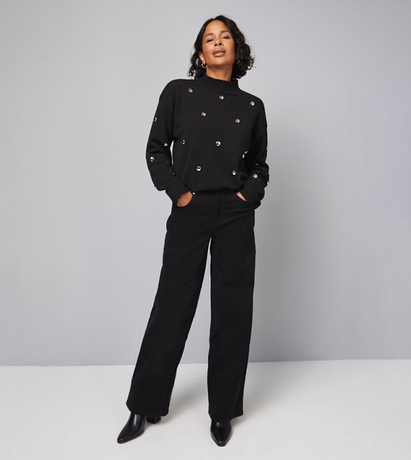 Wallis Wallis - Black Turtle neck Sweaters