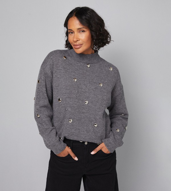 Wallis Wallis - Grey Turtle neck Sweaters