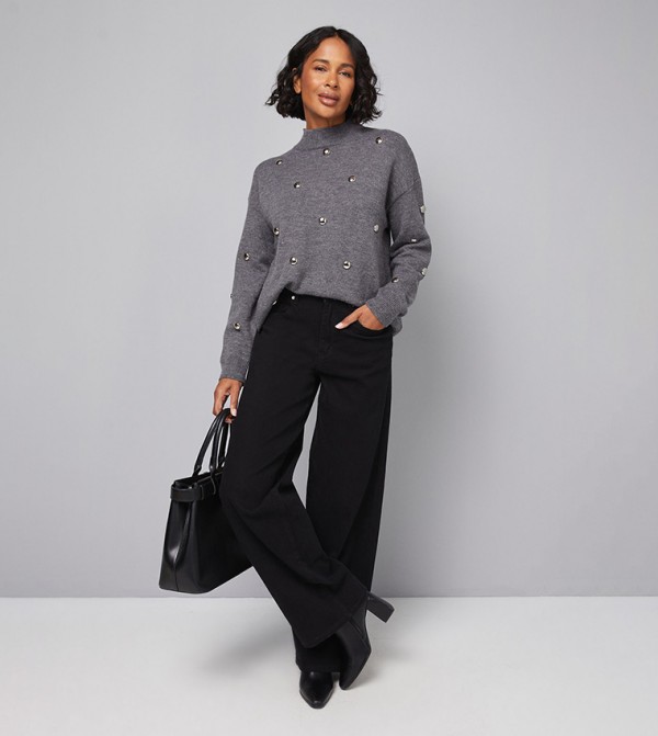 Wallis Wallis - Grey Turtle neck Sweaters