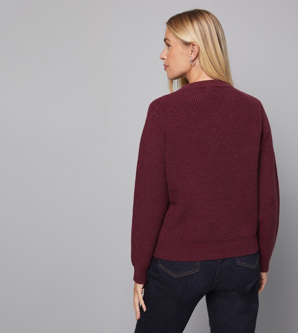 Wallis Sweaters - Red Round Neck Sweaters