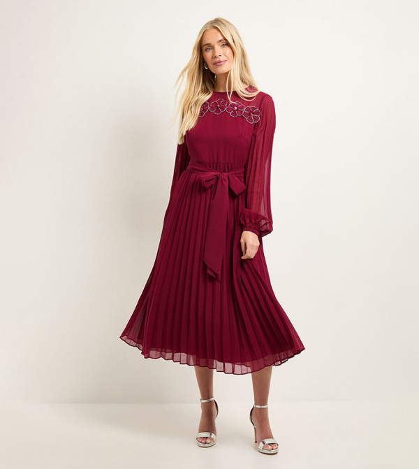 Wallis Party Dresses - Red Midi Dresses