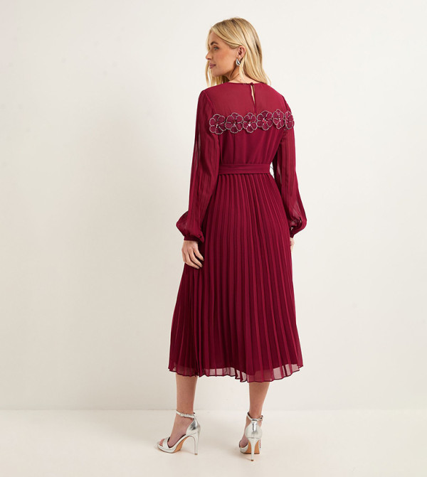 Wallis Party Dresses - Red Midi Dresses