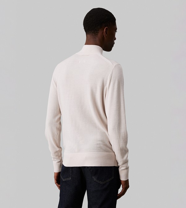 Calvin Klein  Turtle Neck Sweaters - Beige Turtle neck Sweaters