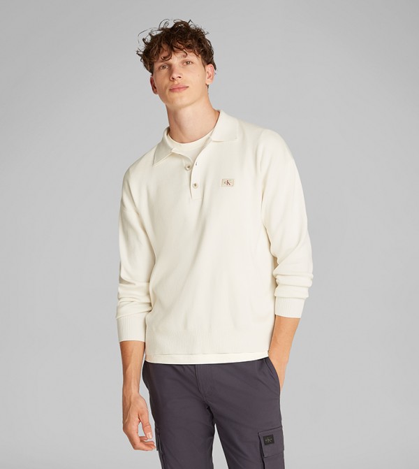 كالفين كلاين  ملابس - بيج V-neck Sweaters