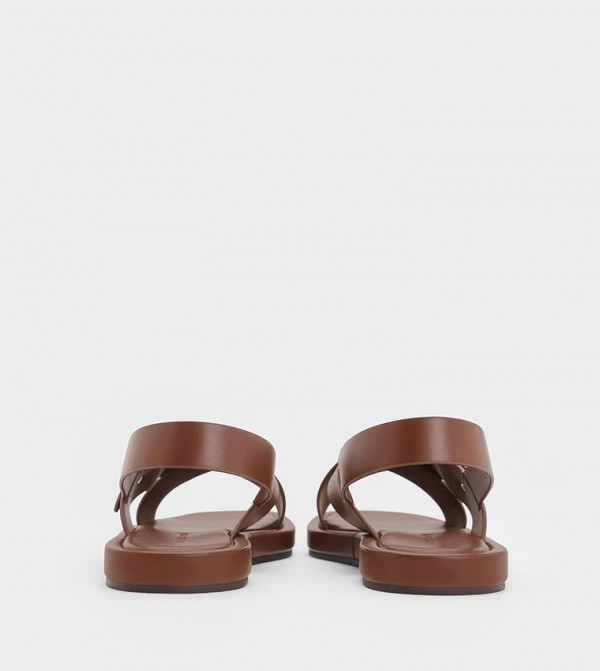 Charles & Keith  Flat Sandals - Brown Flat Sandals