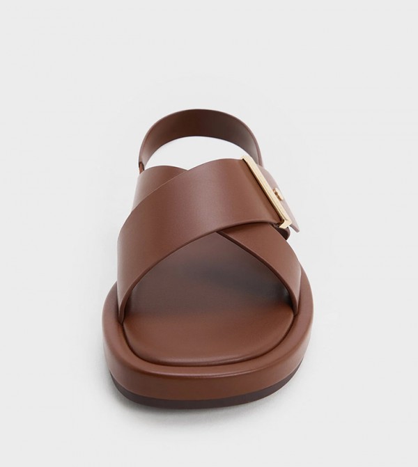 Charles & Keith  Flat Sandals - Brown Flat Sandals