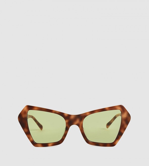 Charles & Keith Animal Print - Brown Retro Sunglasses