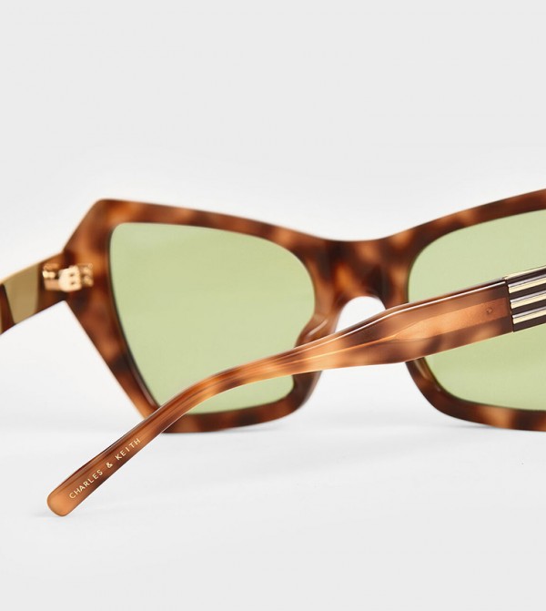 Charles & Keith Animal Print - Brown Retro Sunglasses