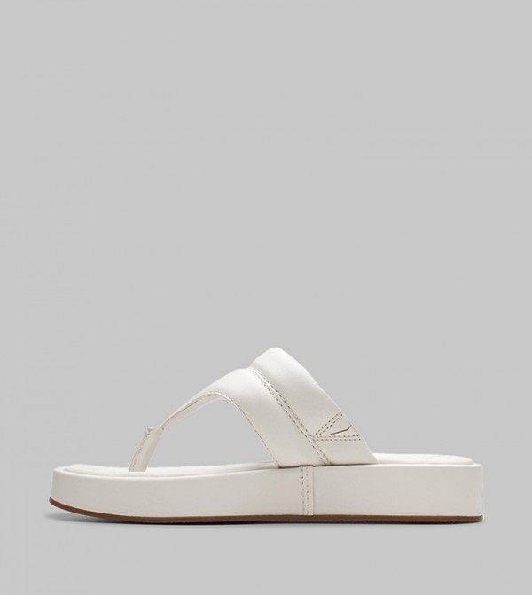 Clarks  Flat Sandals - White Flat Sandals
