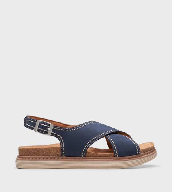 Clarks  Flat Sandals - Navy Flat Sandals