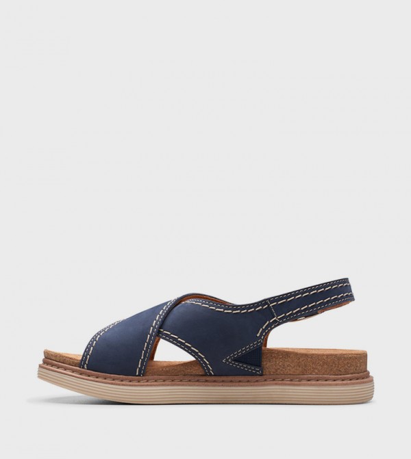 Clarks  Flat Sandals - Navy Flat Sandals