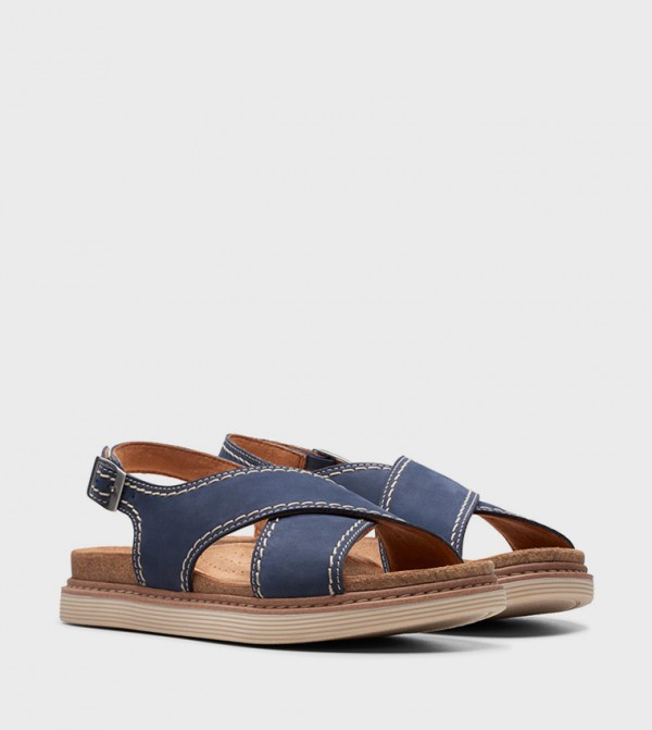 Clarks  Flat Sandals - Navy Flat Sandals