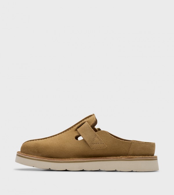 Clarks Shoes - Khaki Casual Slip-ons