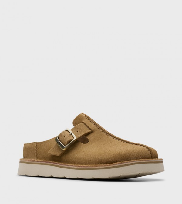 Clarks Shoes - Khaki Casual Slip-ons