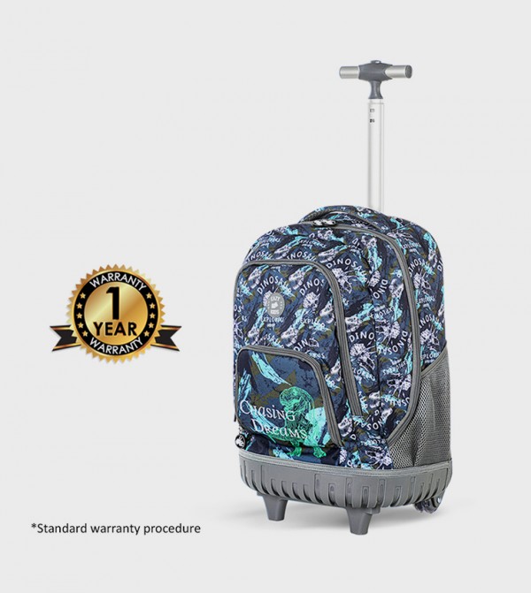 Eazy Kids  School Bags - Grey Trolley Backpack Set