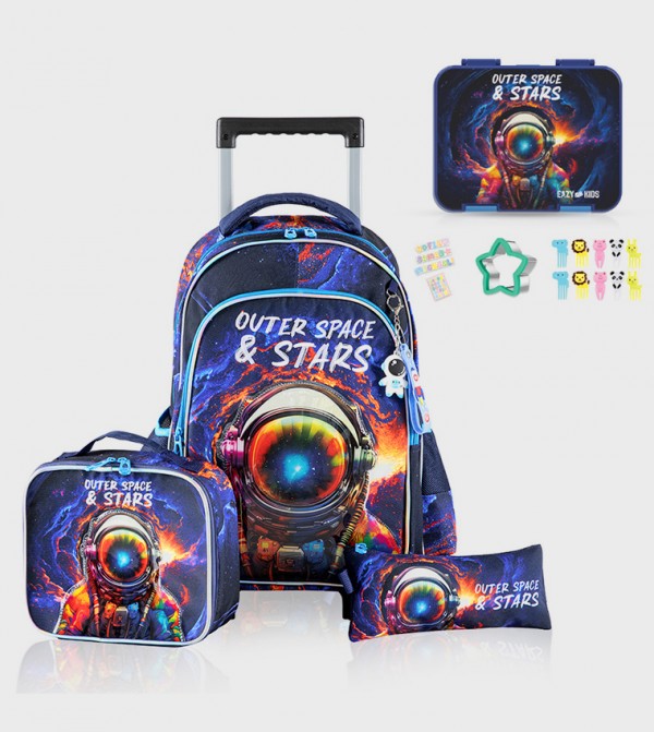 Eazy Kids Kids - Blue Trolley Backpack Set