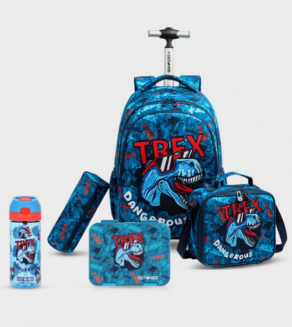 Eazy Kids Eazy Kids @ Sambox - Blue Trolley Backpack Set
