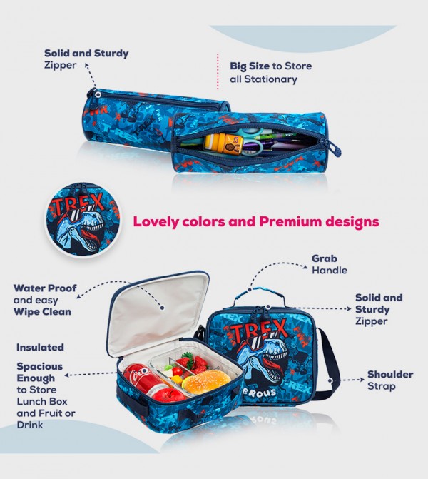 Eazy Kids Eazy Kids @ Sambox - Blue Trolley Backpack Set