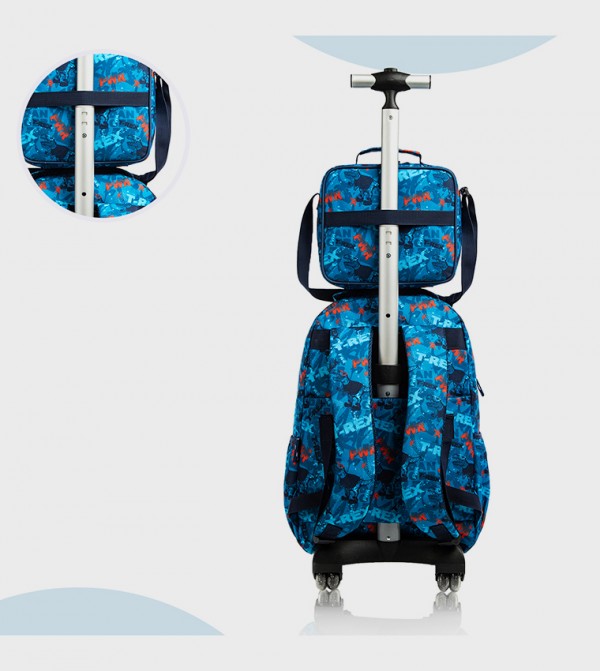 Eazy Kids  Trolley Backpack Set - Blue Trolley Backpack Set