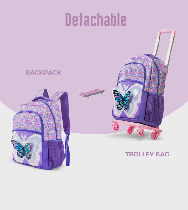 Eazy Kids Eazy Kids @ Sambox - Purple Trolley Backpack Set