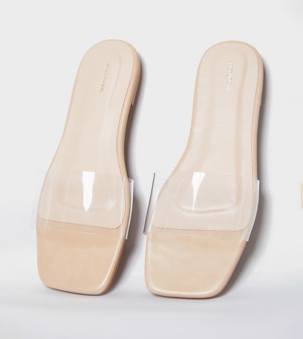 PrettyLittleThing  pool-party - Nude Flat Sandals