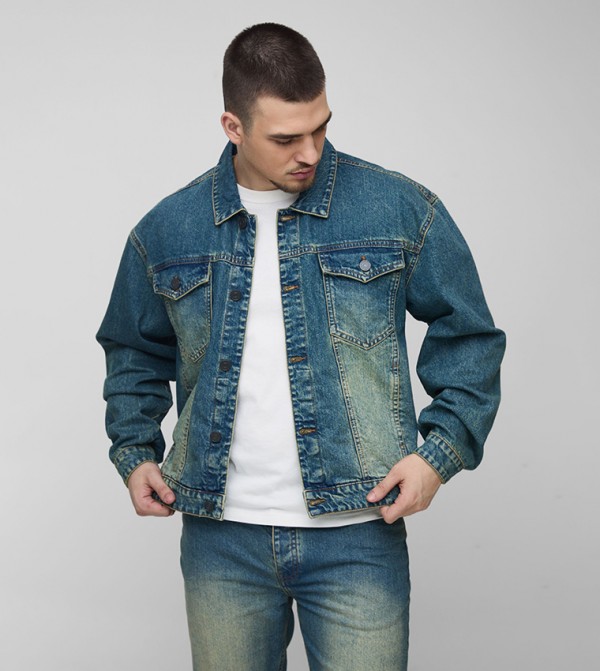boohooMAN  Denim Jackets - Green Denim Jackets