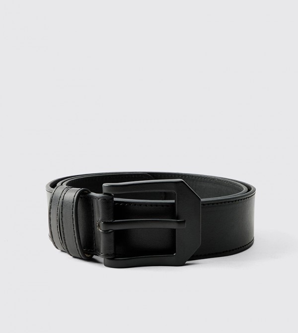 بوهو مان  أحزمة - أسود Non Leather Belts