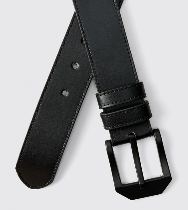 بوهو مان  أحزمة - أسود Non Leather Belts