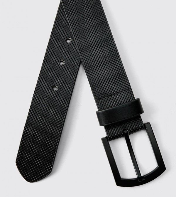 بوهو مان  أحزمة - أسود Non Leather Belts