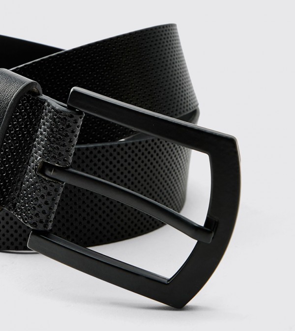 بوهو مان  أحزمة - أسود Non Leather Belts