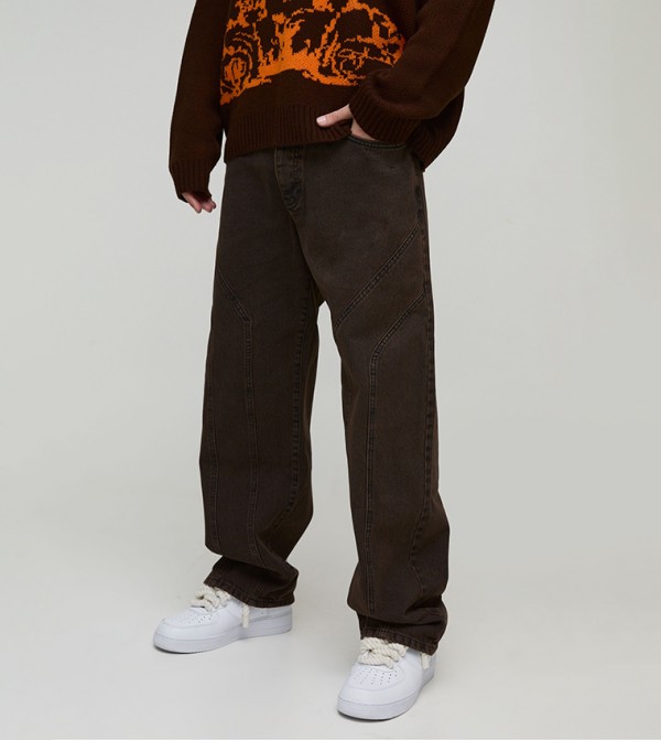 boohooMAN boohooMAN - Brown Relaxed Jeans