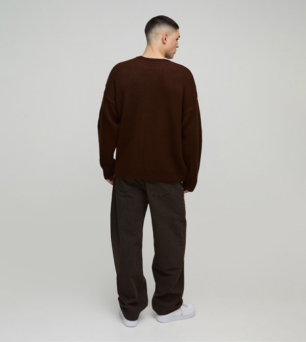 boohooMAN boohooMAN - Brown Relaxed Jeans