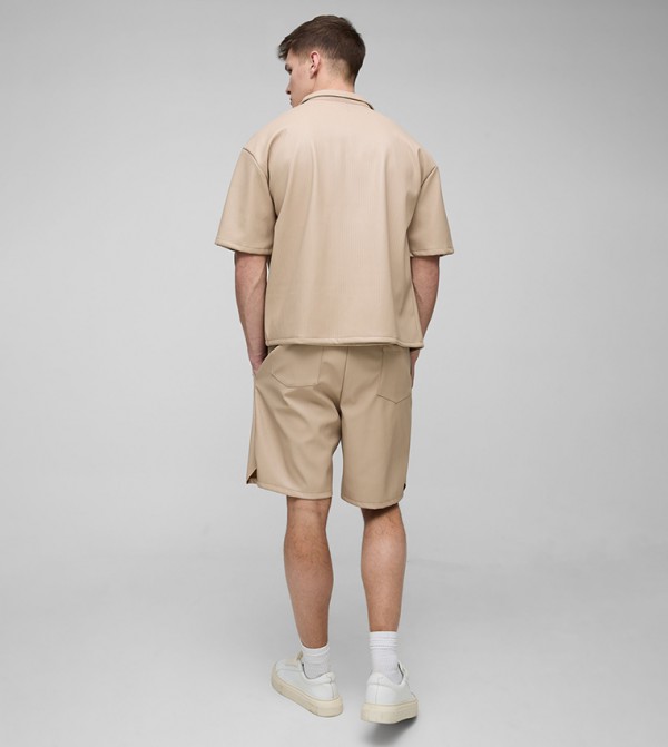 boohooMAN  uni-b - Beige Casual Shorts