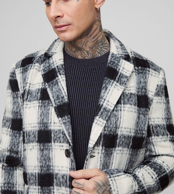 boohooMAN  Overcoats - Black Overcoats