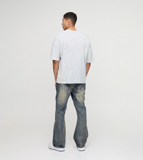 boohooMAN  Clothing - Blue Relaxed Jeans
