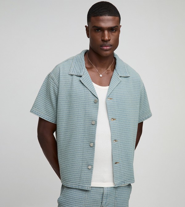 boohooMAN Shirts - Blue Short Sleeves