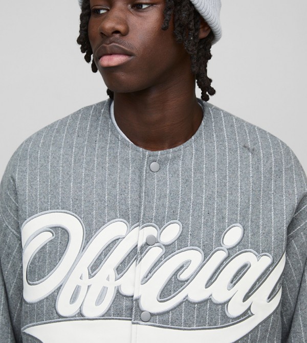 boohooMAN  varsity - Grey Casual Jackets