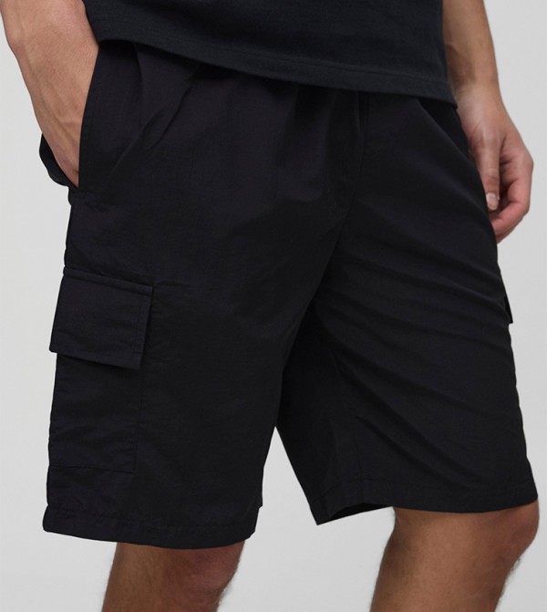 boohooMAN - Outlet  Cargo Shorts - Black Cargo Shorts