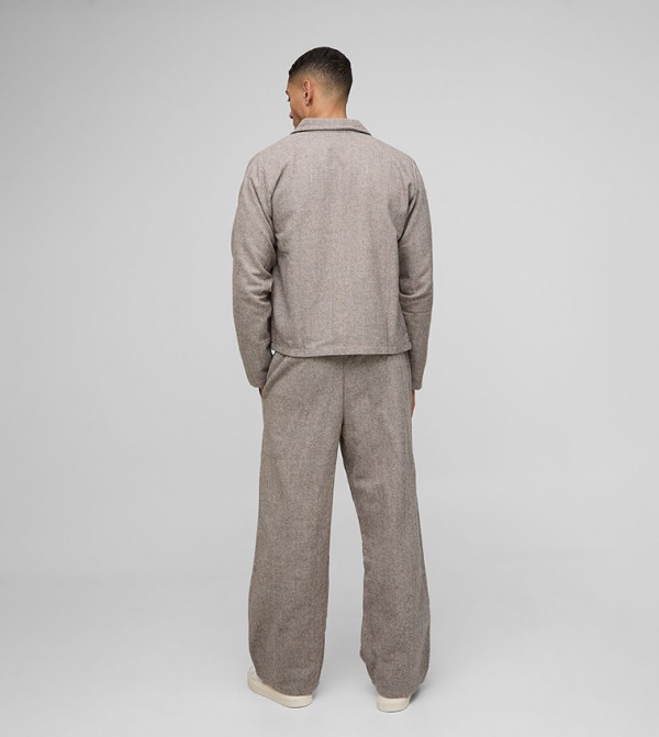 boohooMAN  Shirts - Beige Long Sleeves