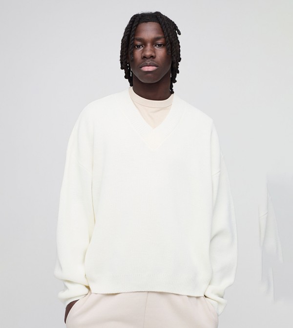 boohooMAN  uni-b - Ecru Sweaters