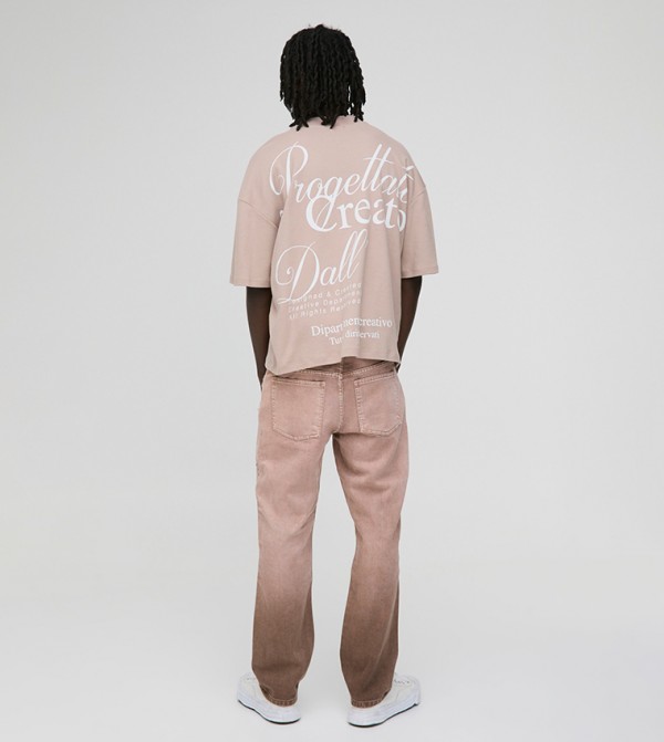 boohooMAN  - Khaki Straight Jeans