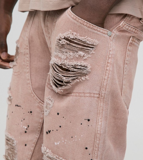 boohooMAN  - Khaki Straight Jeans