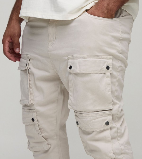 boohooMAN  Cargos - Beige Cargos