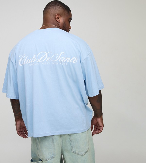 boohooMAN  - Light Blue Casual T-Shirts